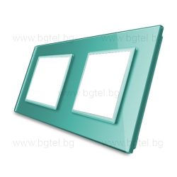   КРИСТАЛНА РАМКА ЗА ДВА МЕХАНИЗМА LIVOLO - ЗЕЛЕНА - VL-C7-SR/SR-18