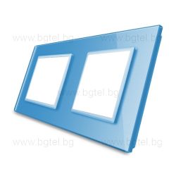   КРИСТАЛНА РАМКА ЗА ДВА МЕХАНИЗМА LIVOLO - СИНЯ - VL-C7-SR/SR-19