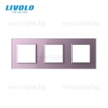 КРИСТАЛНА РАМКА ЗА ТРИ МЕХАНИЗМА LIVOLO - РОЗОВА - VL-C7-SR/SR/SR-17