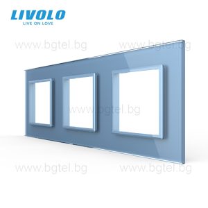КРИСТАЛНА РАМКА ЗА ТРИ МЕХАНИЗМА LIVOLO - СИНЯ - VL-C7-SR/SR/SR-19