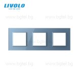КРИСТАЛНА РАМКА ЗА ТРИ МЕХАНИЗМА LIVOLO - СИНЯ - VL-C7-SR/SR/SR-19