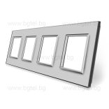 КРИСТАЛНА РАМКА ЗА ЧЕТИРИ МЕХАНИЗМА LIVOLO - СИВА - VL-C7-SR/SR/SR/SR-15