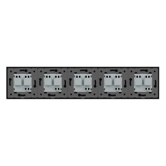 LIVOLO - ПЕТОРЕН КОНТАКТ СЪС СТЪКЛЕНА РАМКА - БЯЛ - VL-C7-SR/SR/SR/SR/SR-11+5XC7C1EU-11