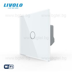   LIVOLO WIFI СЕНЗОРЕН КЛЮЧ ЕДИНИЧЕН С КРИСТАЛЕН ПАНЕЛ - VL-FC1NY-2G+C1-11 - БЯЛ