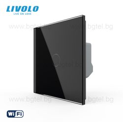   LIVOLO WIFI СЕНЗОРЕН КЛЮЧ ЕДИНИЧЕН С КРИСТАЛЕН ПАНЕЛ - VL-FC1NY-2G+C1-12 - ЧЕРЕН