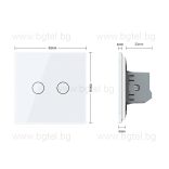 LIVOLO ДВОЕН СЕНЗОРЕН КЛЮЧ ДИМЕР С КРИСТАЛЕН ПАНЕЛ - БЯЛ - VL-FC2D2-2GS22+C2-11