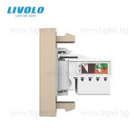 Механизъм единична компютърна розетка 1/2 - ЗЛАТИСТ - LIVOLO VL-C7-1C-13 / VL-FCCP-1AP