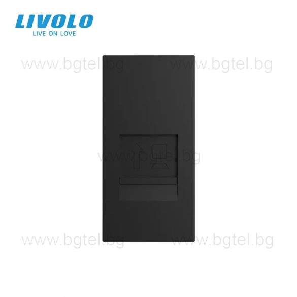 Механизъм единична компютърна розетка 1/2 - ЧЕРЕН - LIVOLO VL-C7-1C-12 / VL-FCCP-1BP