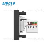 Механизъм единична компютърна розетка 1/2 - ЧЕРЕН - LIVOLO VL-C7-1C-12 / VL-FCCP-1BP