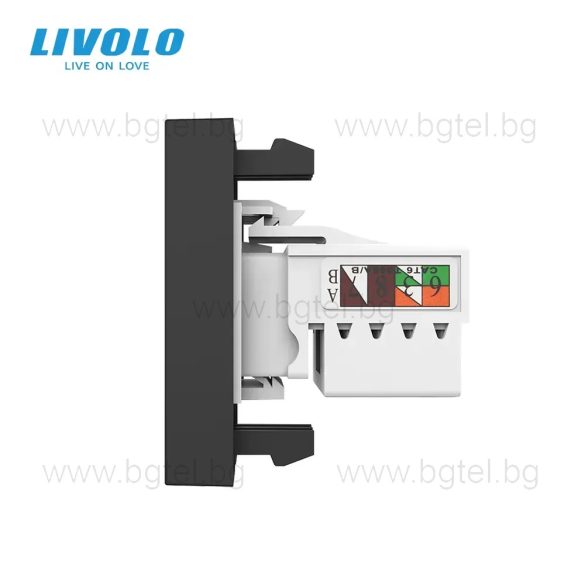 Механизъм единична компютърна розетка 1/2 - ЧЕРЕН - LIVOLO VL-C7-1C-12 / VL-FCCP-1BP