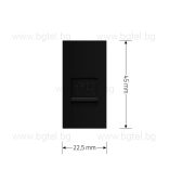 Механизъм единична компютърна розетка 1/2 - ЧЕРЕН - LIVOLO VL-C7-1C-12 / VL-FCCP-1BP