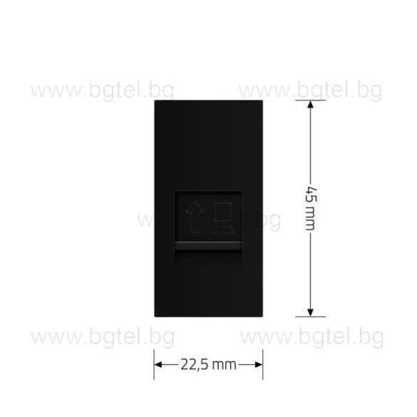 Механизъм единична компютърна розетка 1/2 - ЧЕРЕН - LIVOLO VL-C7-1C-12 / VL-FCCP-1BP