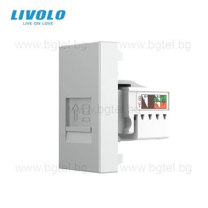 Механизъм единична компютърна розетка 1/2 - СИВ - LIVOLO VL-C7-1C-15 / VL-FCCP-1IP