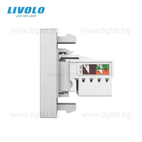 Механизъм единична компютърна розетка 1/2 - СИВ - LIVOLO VL-C7-1C-15 / VL-FCCP-1IP