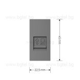 Механизъм единична компютърна розетка 1/2 - СИВ - LIVOLO VL-C7-1C-15 / VL-FCCP-1IP