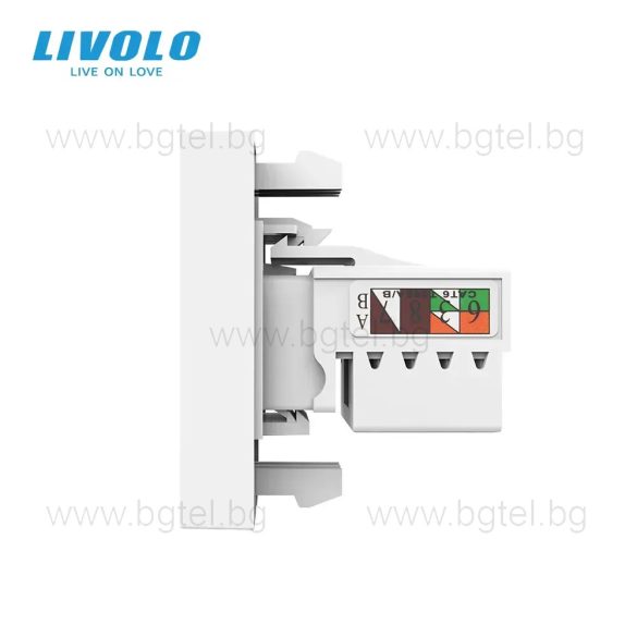 Механизъм единична компютърна розетка 1/2 - БЯЛ - LIVOLO VL-C7-1C-11 / VL-FCCP-1WP