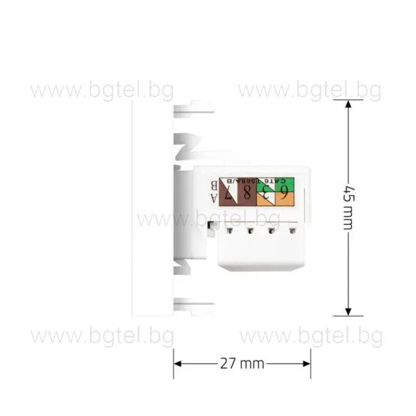 Механизъм единична компютърна розетка 1/2 - БЯЛ - LIVOLO VL-C7-1C-11 / VL-FCCP-1WP