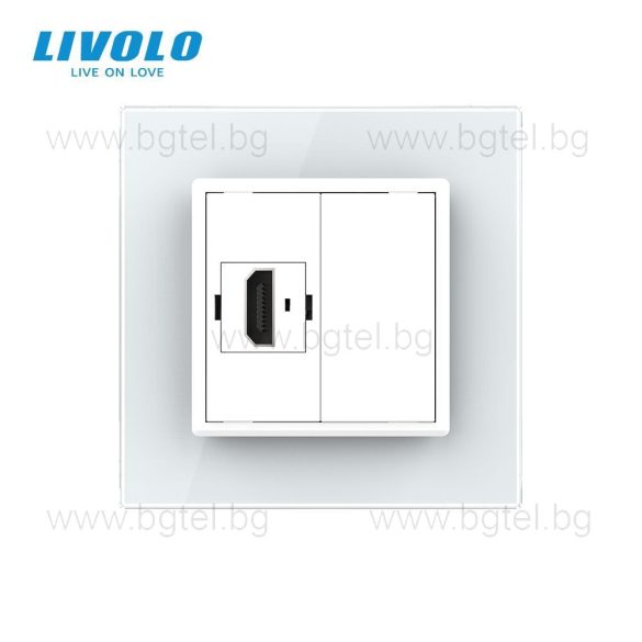 МЕХАНИЗЪМ HDMI С ПРАЗЕН МОДУЛ - БЯЛ - LIVOLO VL-FCHD-1WP