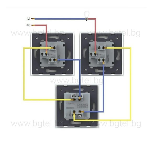 МЕХАНИЗЪМ ЗА ЕДИНИЧЕН  КРЪСТАТ КЛЮЧ LIVOLO - БЯЛ - VL-FCMM10A-2WP