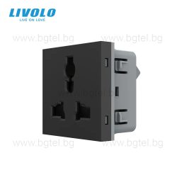   Механизъм единичен мулти-функционален контакт - ЧЕРЕН - LIVOLO VL-FCT22-16A-2BP