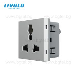   Механизъм единичен мулти-функционален контакт - СИВ - LIVOLO VL-FCT22-16A-2IP