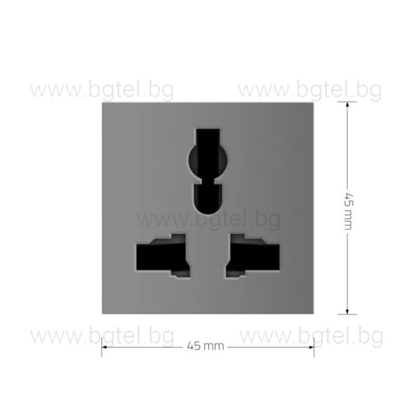 Механизъм единичен мулти-функционален контакт - СИВ - LIVOLO VL-FCT22-16A-2IP