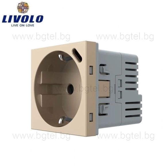 Механизъм контакт с USB Type-C LIVOLO - Златист, VL-FCTF16A.UC18W-2AP