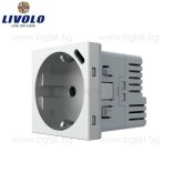 Механизъм контакт с USB Type-C LIVOLO - Сребрист, VL-FCTF16A.UC18W-2IP