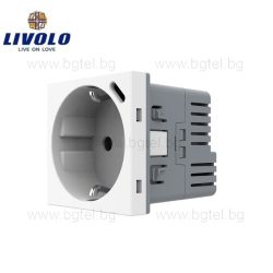   Механизъм контакт с USB Type-C LIVOLO - Бял, VL-FCTF16A.UC18W-2WP