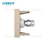 Механизъм единична TV розетка 1/2 - ЗЛАТИСТ - LIVOLO C7-1V-13 / VL-FCTV-1AP