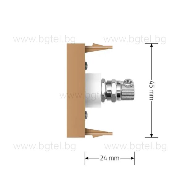 Механизъм единична TV розетка 1/2 - ЗЛАТИСТ - LIVOLO C7-1V-13 / VL-FCTV-1AP