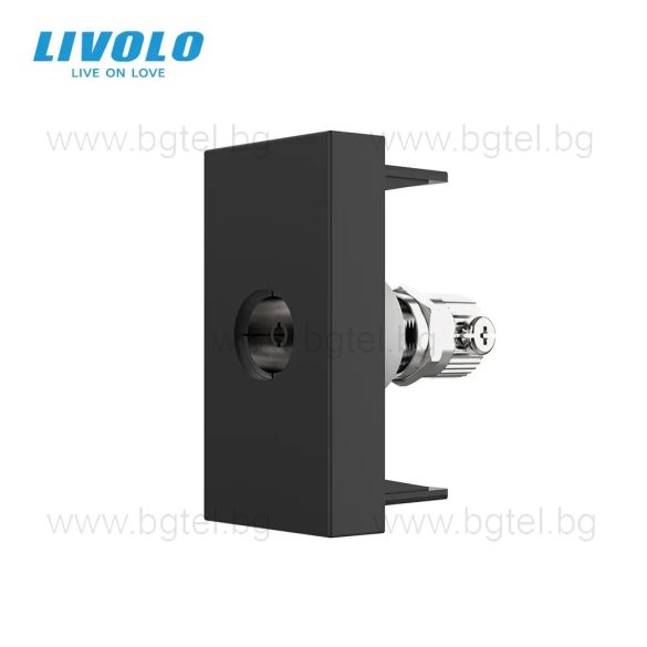 Механизъм единична TV розетка 1/2 - ЧЕРЕН - LIVOLO C7-1V-12 / VL-FCTV-1BP