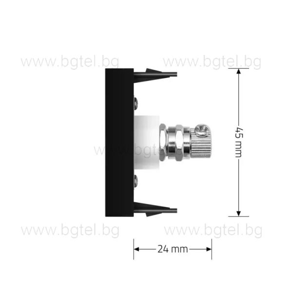 Механизъм единична TV розетка 1/2 - ЧЕРЕН - LIVOLO C7-1V-12 / VL-FCTV-1BP