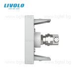 Механизъм единична TV розетка 1/2 - СИВ - LIVOLO C7-1V-15 / VL-FCTV-1IP