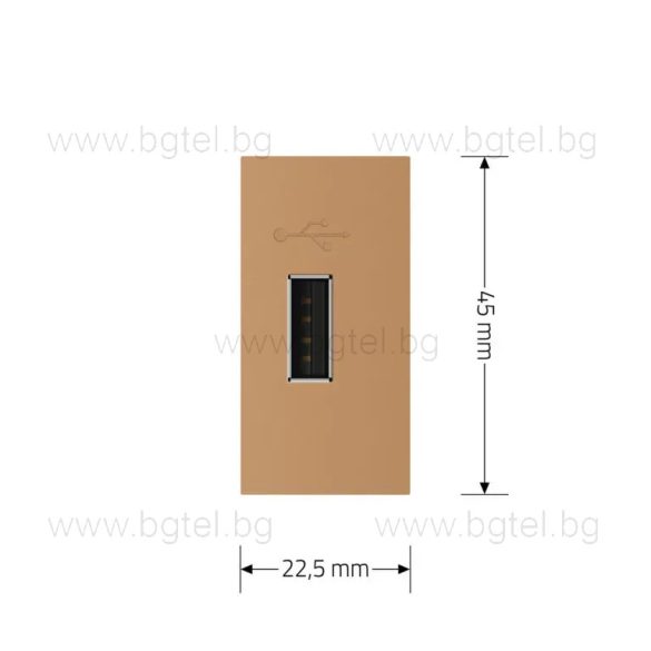 МЕХАНИЗЪМ ЕДИНИЧЕН USB МОДУЛ 1/2 - ЗЛАТИСТ - LIVOLO VL-C7-1USB-13 / VL-FCUA-1AP