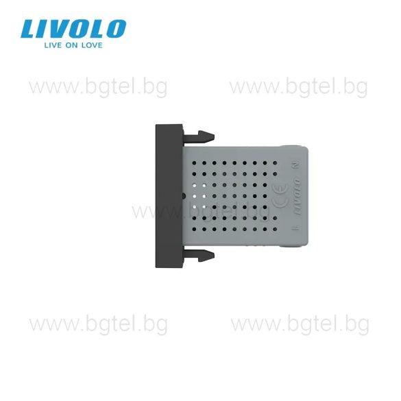МЕХАНИЗЪМ ЕДИНИЧЕН USB МОДУЛ 1/2 - ЧЕРЕН - LIVOLO VL-C7-1USB-12 / VL-FCUA-1BP