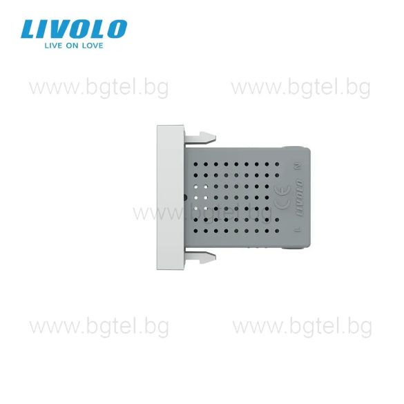 МЕХАНИЗЪМ ЕДИНИЧЕН USB МОДУЛ 1/2 - СИВ - LIVOLO VL-C7-1USB-15 / VL-FCUA-1IP