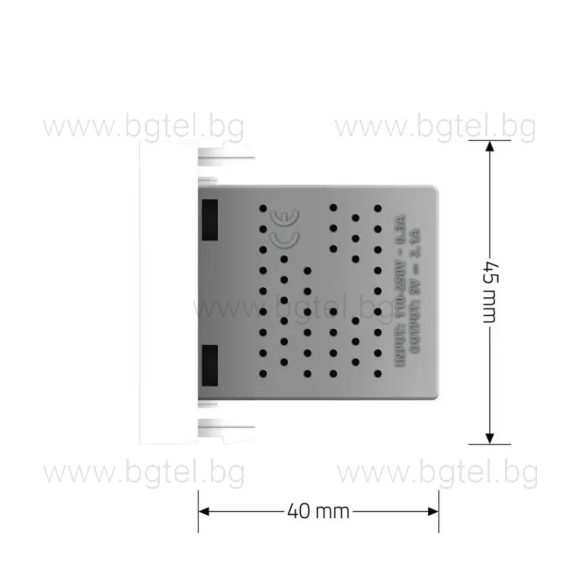 МЕХАНИЗЪМ ЕДИНИЧЕН USB МОДУЛ 1/2 - БЯЛ - LIVOLO VL-C7-1USB-11 / VL-FCUA-1WP