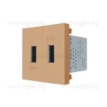 МЕХАНИЗЪМ ДВОЕН USB МОДУЛ - ЗЛАТИСТ - LIVOLO VL-C7-2USB-13 / VL-FCUA-2AP