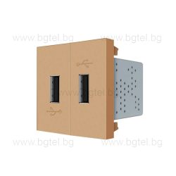   МЕХАНИЗЪМ ДВОЕН USB МОДУЛ - ЗЛАТИСТ - LIVOLO VL-C7-2USB-13 / VL-FCUA-2AP