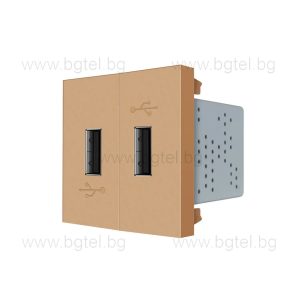 МЕХАНИЗЪМ ДВОЕН USB МОДУЛ - ЗЛАТИСТ - LIVOLO VL-C7-2USB-13 / VL-FCUA-2AP