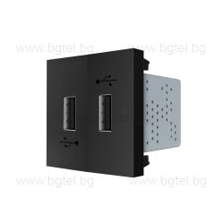   МЕХАНИЗЪМ ДВОЕН USB МОДУЛ - ЧЕРЕН - LIVOLO VL-C7-2USB-12 / VL-FCUA-2BP
