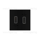 МЕХАНИЗЪМ ДВОЕН USB МОДУЛ - ЧЕРЕН - LIVOLO VL-C7-2USB-12 / VL-FCUA-2BP