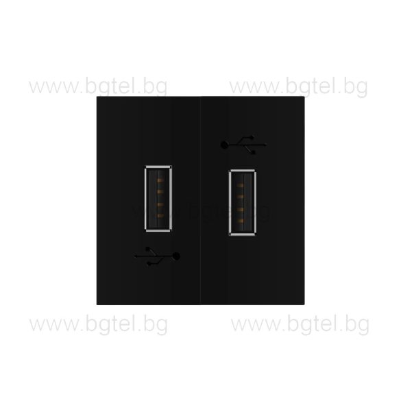 МЕХАНИЗЪМ ДВОЕН USB МОДУЛ - ЧЕРЕН - LIVOLO VL-C7-2USB-12 / VL-FCUA-2BP