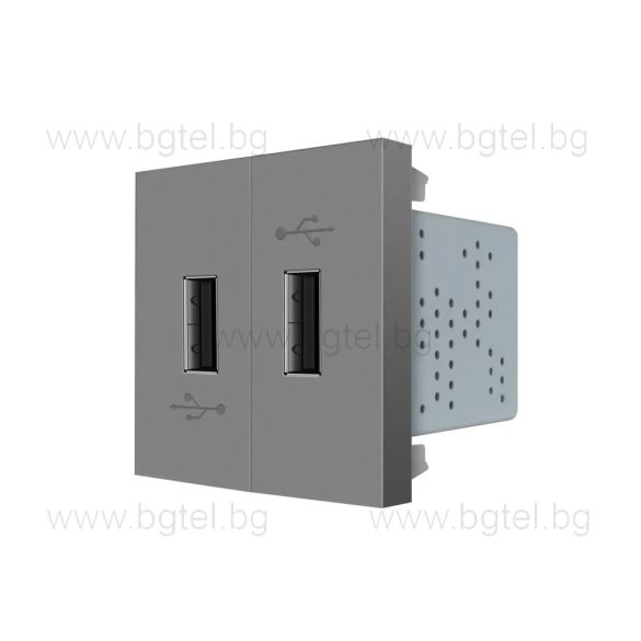 МЕХАНИЗЪМ ДВОЕН USB МОДУЛ - СИВ - LIVOLO VL-C7-2USB-15 / VL-FCUA-2IP