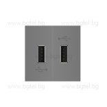 МЕХАНИЗЪМ ДВОЕН USB МОДУЛ - СИВ - LIVOLO VL-C7-2USB-15 / VL-FCUA-2IP