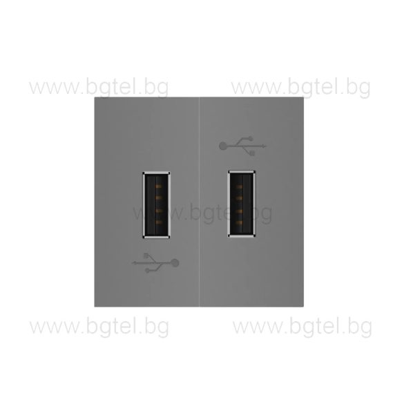 МЕХАНИЗЪМ ДВОЕН USB МОДУЛ - СИВ - LIVOLO VL-C7-2USB-15 / VL-FCUA-2IP