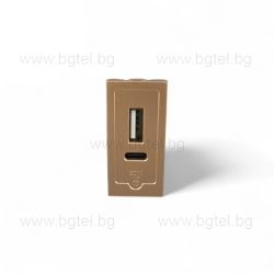   Механизъм 1/2 USB Type A+C модул 20W Злато VL-FCUA.UC-1BP LIVOLO