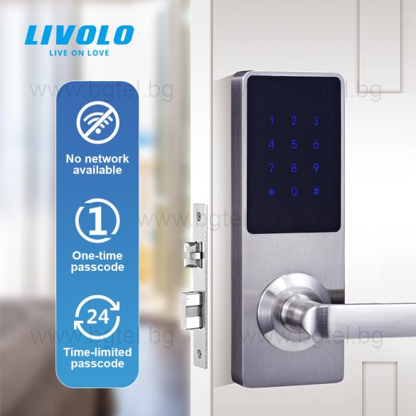 Bluetooth WiFi eлектронна смарт брава LIVOLO VL-SHL004 - СИВА