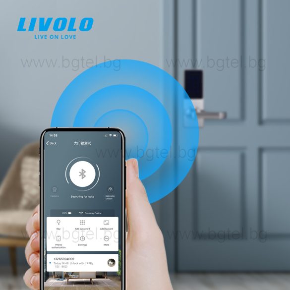 Bluetooth WiFi eлектронна смарт брава LIVOLO VL-SHL004 - СИВА